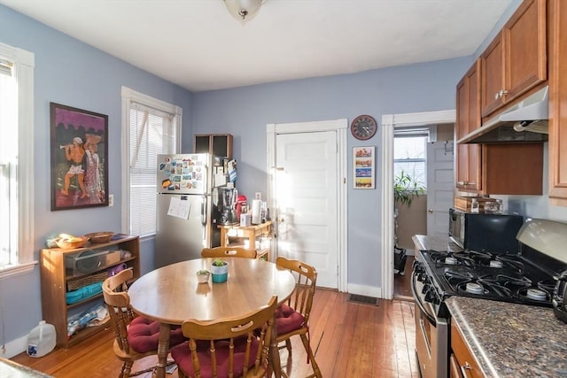 dining room featuring light hardwood / wood-style floors