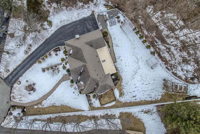 view of snowy aerial view