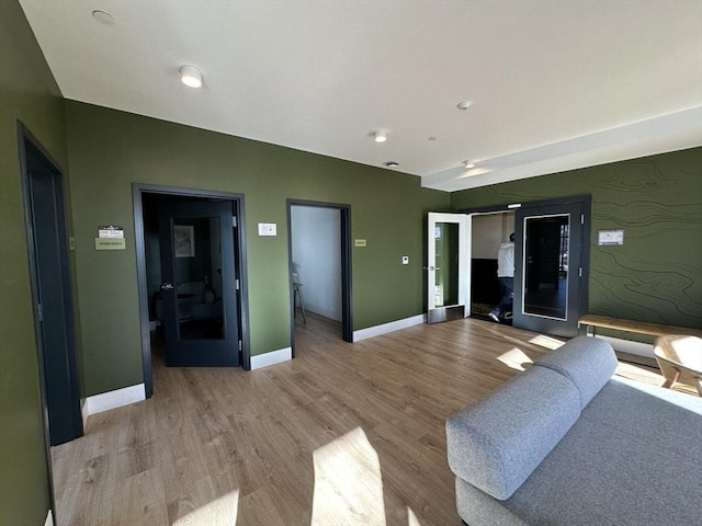 living room featuring light hardwood / wood-style flooring