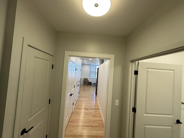 hall featuring light hardwood / wood-style floors