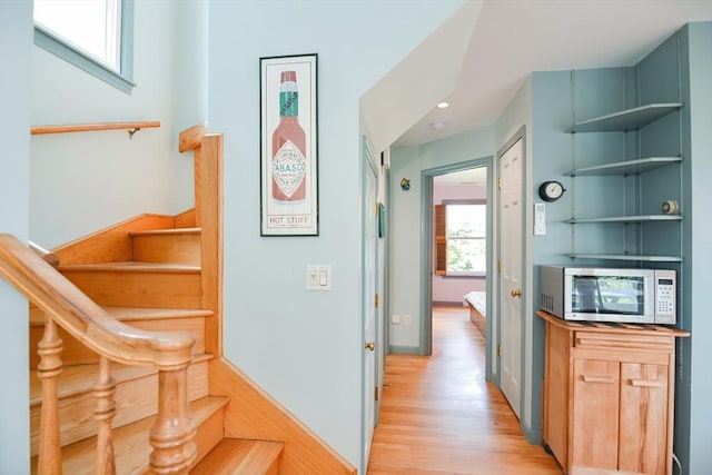 hall featuring light wood-type flooring