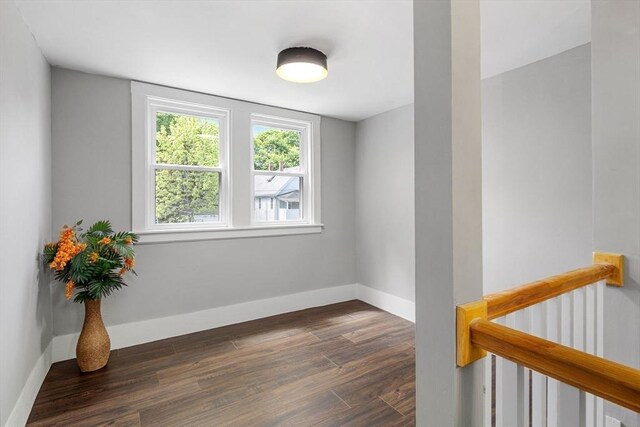 186 Chapel St, Abington, MA 02351 - spare room with dark wood-style flooring and baseboards