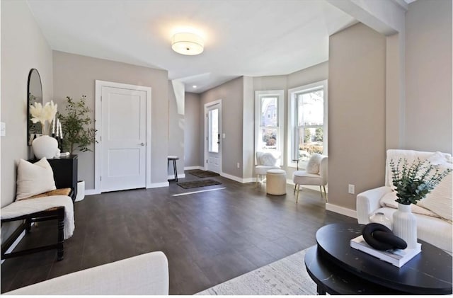 entrance foyer with dark wood-type flooring