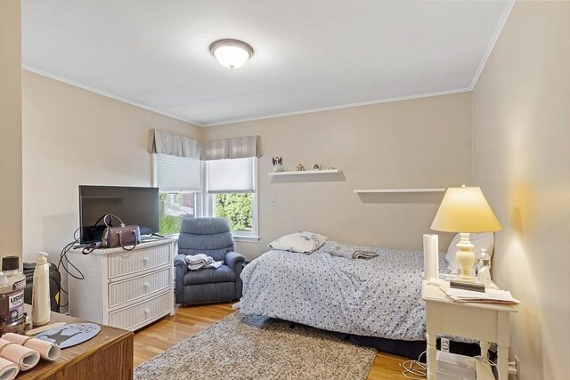 68 Spring Rd, Nahant, MA 01908 - bedroom featuring light wood-style flooring and ornamental molding