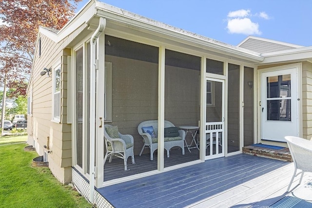 68 Spring Rd, Nahant, MA 01908 - wooden terrace featuring a sunroom