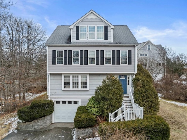 view of property featuring a garage