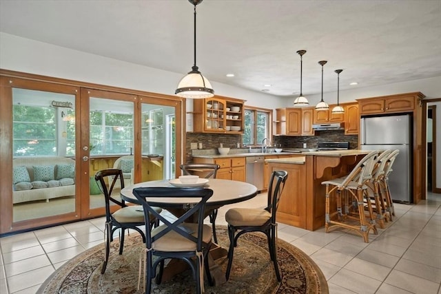 12 Coombs Cir, Newburyport, MA 01950 - dining area with light tile patterned flooring and recessed lighting