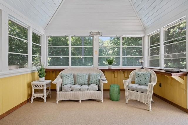 12 Coombs Cir, Newburyport, MA 01950 - sunroom / solarium featuring healthy amount of natural light, lofted ceiling, carpet flooring, wooden ceiling, and wooden walls