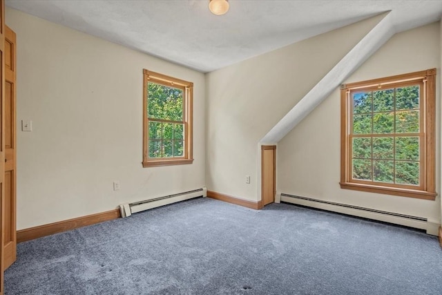 12 Coombs Cir, Newburyport, MA 01950 - additional living space featuring a baseboard radiator, carpet, and lofted ceiling