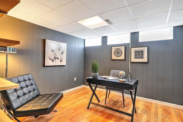 622 Pike Ave, Attleboro, MA 02703 - office space with visible vents, light wood finished floors, and a paneled ceiling