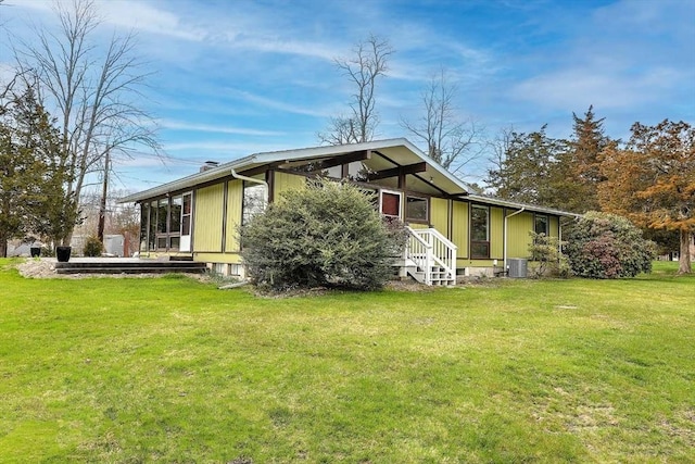 622 Pike Ave, Attleboro, MA 02703 - exterior space with a lawn and central AC unit