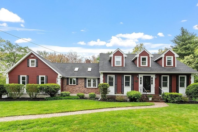 48 Cooney Rd, Tewksbury, MA 01876 - cape cod-style house featuring a front yard, roof with shingles, and a chimney
