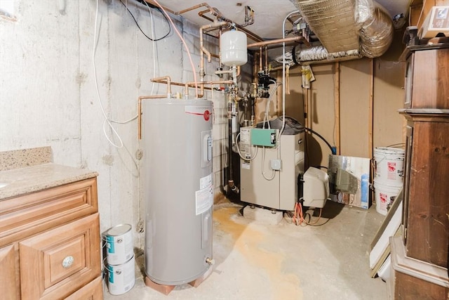 utilities with a heating unit and electric water heater