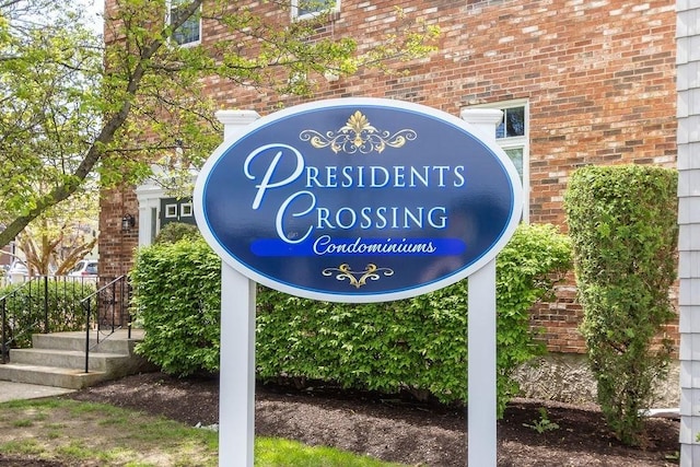 view of community sign
