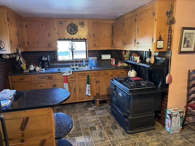 kitchen featuring tasteful backsplash and sink