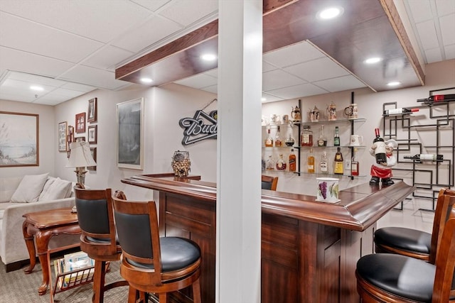 31 Shaker Hill Rd Unit 31, Hooksett, NH 03106 - indoor dry bar featuring a paneled ceiling and recessed lighting