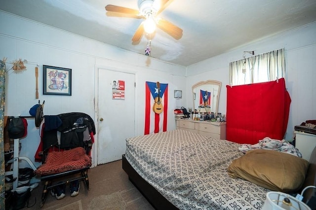 135 Elm St, Southbridge, MA 01550 - bedroom featuring dark colored carpet, ceiling fan, and ornamental molding