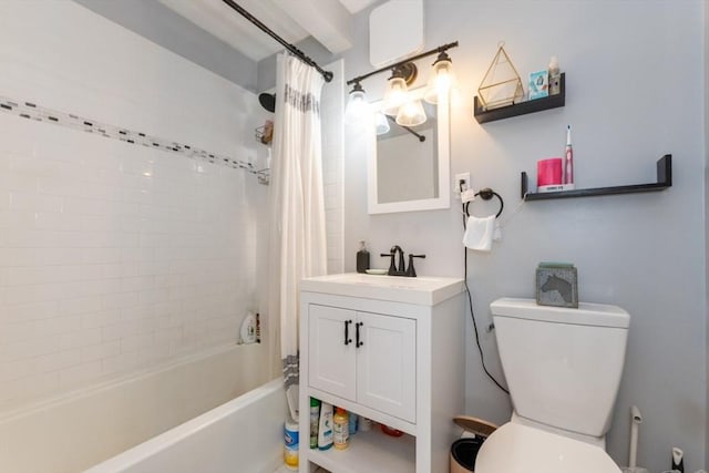 5 Linda Ln Unit 2-2, Boston, MA 02125 - bathroom with toilet, shower / bathtub combination with curtain, and vanity