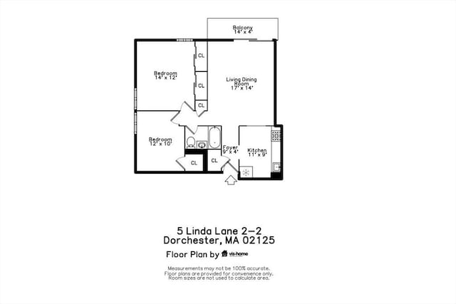 5 Linda Ln Unit 2-2, Boston, MA 02125 - room layout