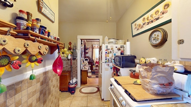 interior space featuring light tile patterned floors