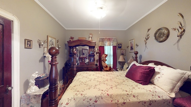 bedroom featuring ornamental molding