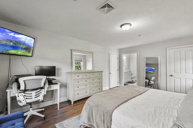 29 Maple St Unit C, Canton, MA 02021 - bedroom featuring a desk, wood finished floors, and ensuite bath