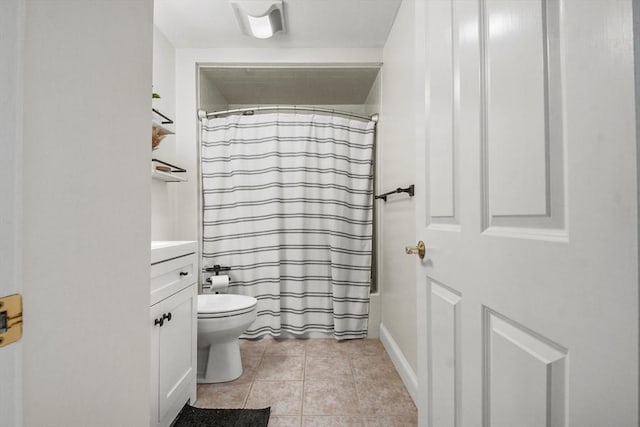 29 Maple St Unit C, Canton, MA 02021 - bathroom featuring tile patterned floors, vanity, and shower / bath combination with curtain