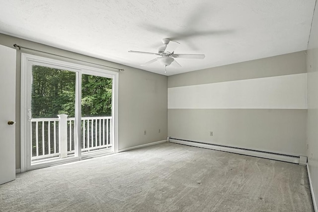 205 Bayberry Hill Ln Unit 205, Leominster, MA 01453 - carpeted empty room with a baseboard heating unit and ceiling fan