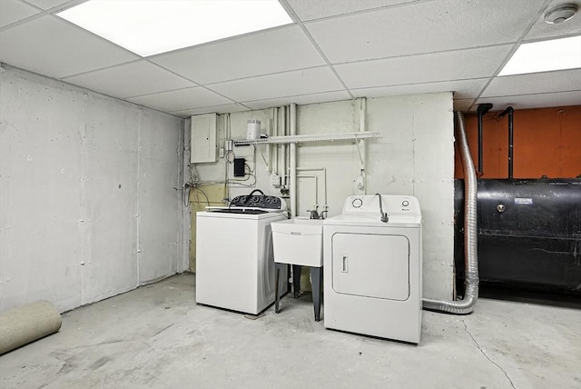 205 Bayberry Hill Ln Unit 205, Leominster, MA 01453 - laundry room featuring separate washer and dryer, heating fuel, and electric panel