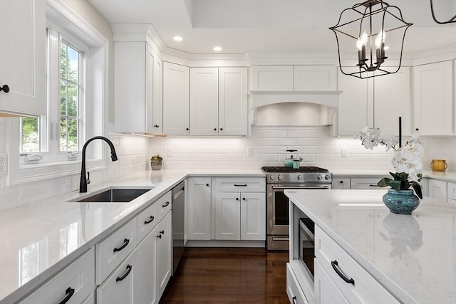 16 Dean Ln Unit 16, Littleton, MA 01460 - kitchen featuring a sink, stainless steel appliances, white cabinetry, and recessed lighting