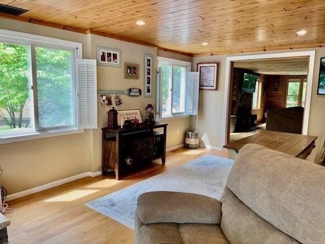 80 Populatic St, Franklin, MA 02038 - living room with wood finished floors, wood ceiling, baseboards, recessed lighting, and ornamental molding
