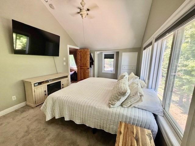 80 Populatic St, Franklin, MA 02038 - bedroom with lofted ceiling, light carpet, baseboards, and ceiling fan