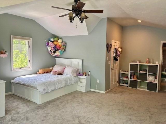 80 Populatic St, Franklin, MA 02038 - bedroom with lofted ceiling, carpet, baseboards, and ceiling fan
