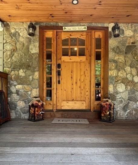 80 Populatic St, Franklin, MA 02038 - view of exterior entry featuring stone siding