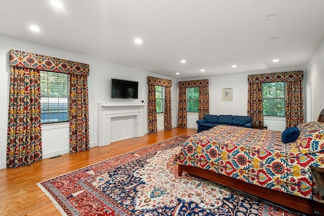 bedroom featuring light wood-type flooring