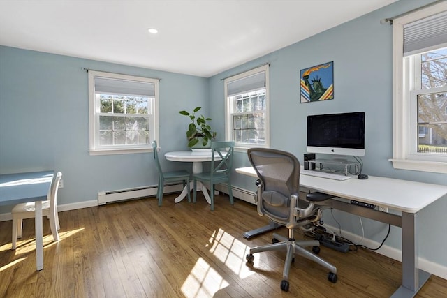 50 Deerfield Rd, Barnstable, MA 02655 - office with hardwood / wood-style floors, baseboards, and a healthy amount of sunlight