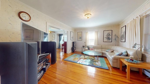 118 Colby Rd, Quincy, MA 02171 - living area with ornamental molding and light wood-style floors