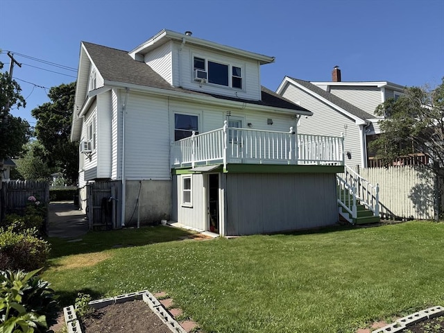 118 Colby Rd, Quincy, MA 02171 - back of property with stairs, a deck, and roof with shingles