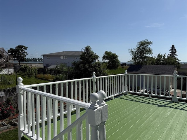 118 Colby Rd, Quincy, MA 02171 - wooden terrace featuring an outbuilding
