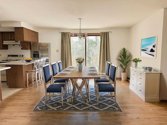 3 Teal Cir, Fairhaven, MA 02719 - dining space with a chandelier and light wood finished floors