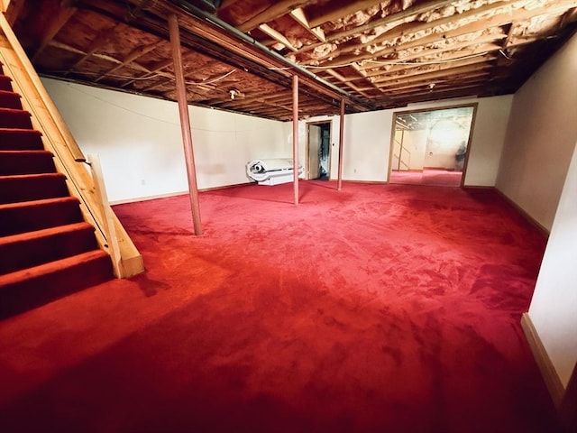 3 Teal Cir, Fairhaven, MA 02719 - unfinished basement featuring stairway and carpet