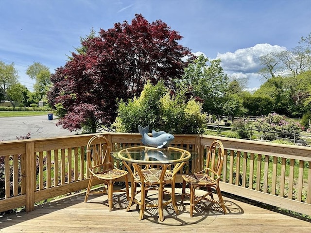 3 Teal Cir, Fairhaven, MA 02719 - wooden terrace with view of wooded area