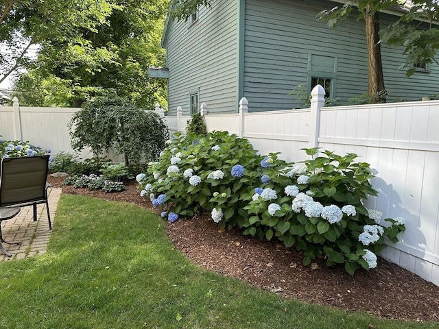 view of yard with fence