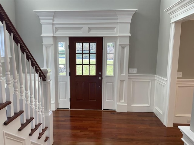 entryway featuring dark hardwood / wood-style flooring