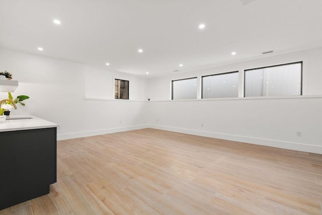 216 Aspinwall Ave, Brookline, MA 02446 - spare room featuring recessed lighting, light wood finished floors, and baseboards