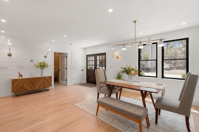 216 Aspinwall Ave, Brookline, MA 02446 - dining area featuring light wood-type flooring and recessed lighting