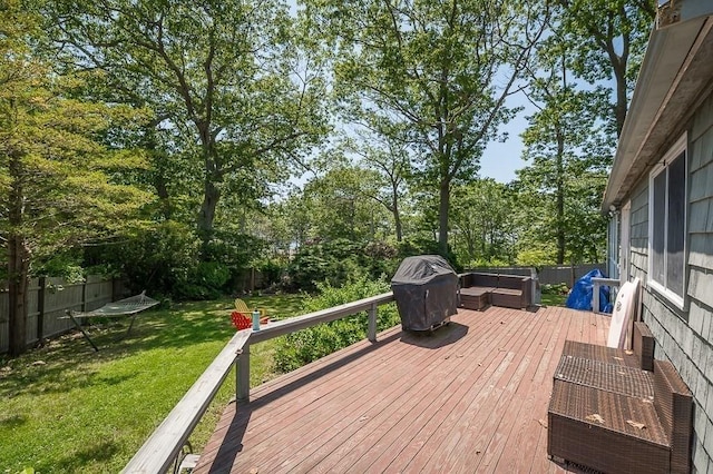 3 Ridgewood Rd, Rockport, MA 01966 - deck with area for grilling and a fenced backyard