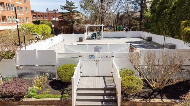 exterior space with fence private yard