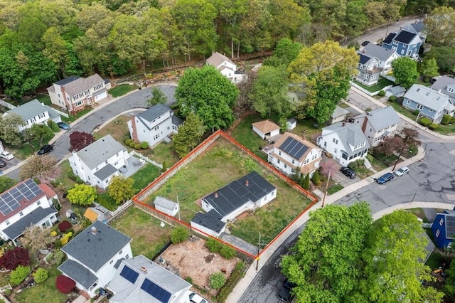 10 Gretter Rd, Boston, MA 02132 - aerial view of property's location with nearby suburban area and property parcel outlined