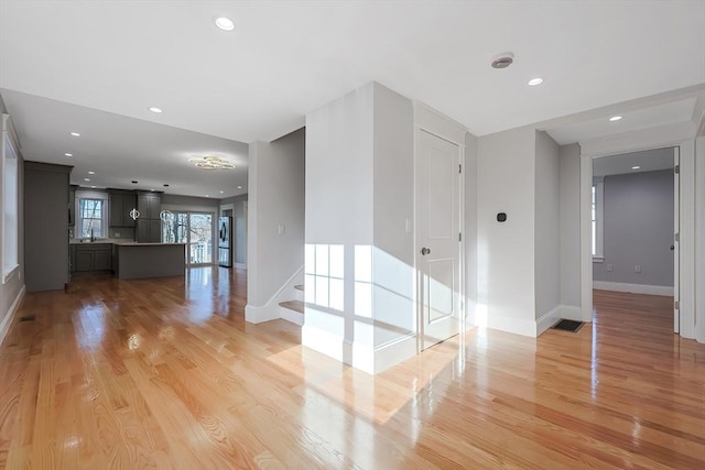 empty room featuring light wood-type flooring